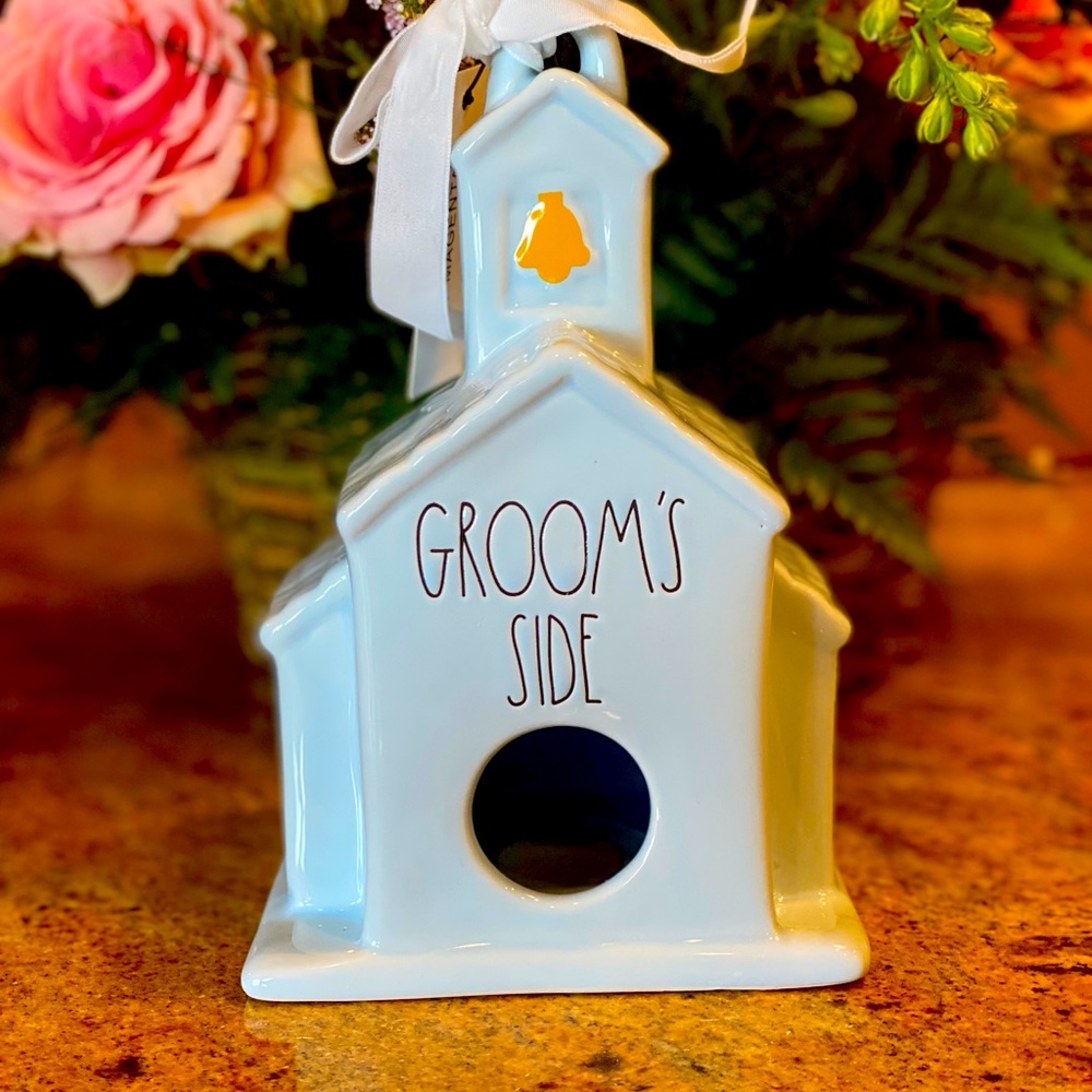 NIB Rae Dunn, “Groom’s Side” Church Birdhouse.